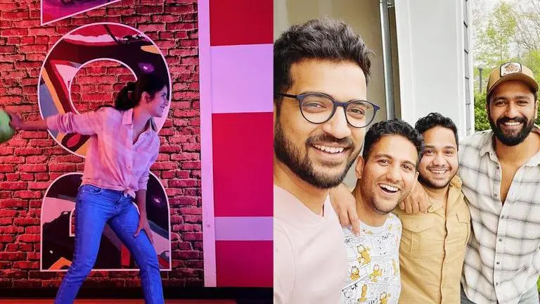Katrina Kaif tries her hand at bowling; Vicky Kaushal catches up with old pals on vacation Katrina Kaif, Vicky Kaushal