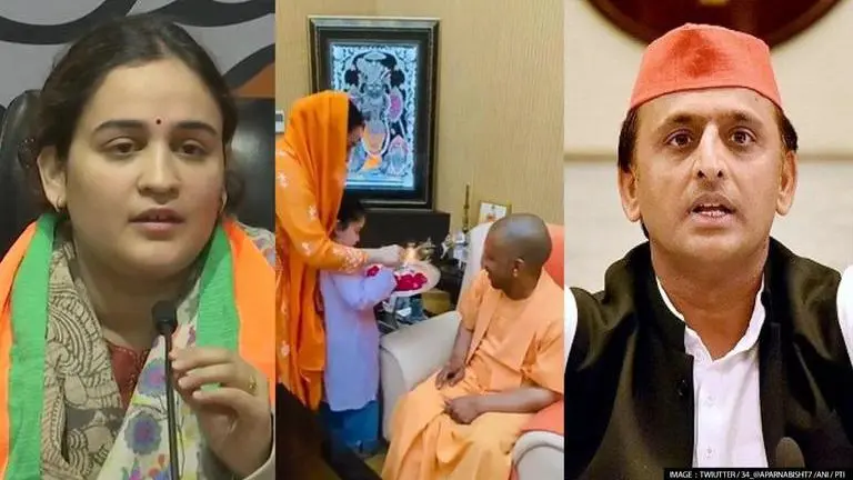 Mulayam Singh Yadav's grand-daughter applies 'tilak' to Yogi Adityanath on re-election Yogi Adityanath