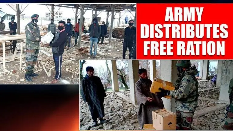 Indian Army Ration Indian Army distributes free ration to the needy in J&K, creates ...