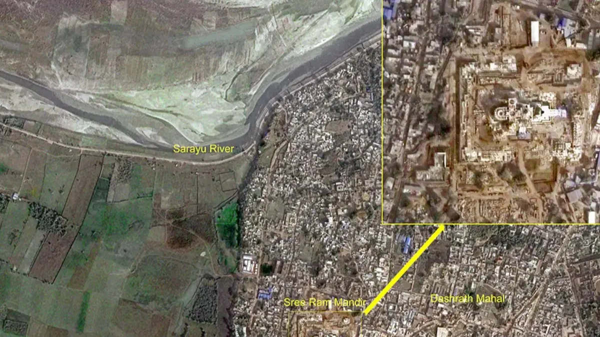 FIRST LOOK: Breathtaking View of Ram Temple From Space Shared by India's 'Swadeshi Satellites' First Look: Breathtaking View of Ram Temple From Space