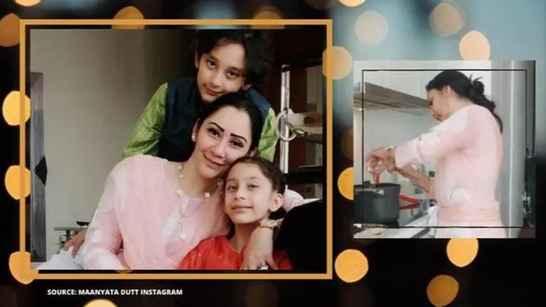 Eid 2020: Maanayata Dutt celebrates festival with kids amid lockdown; See pics Eid 2020