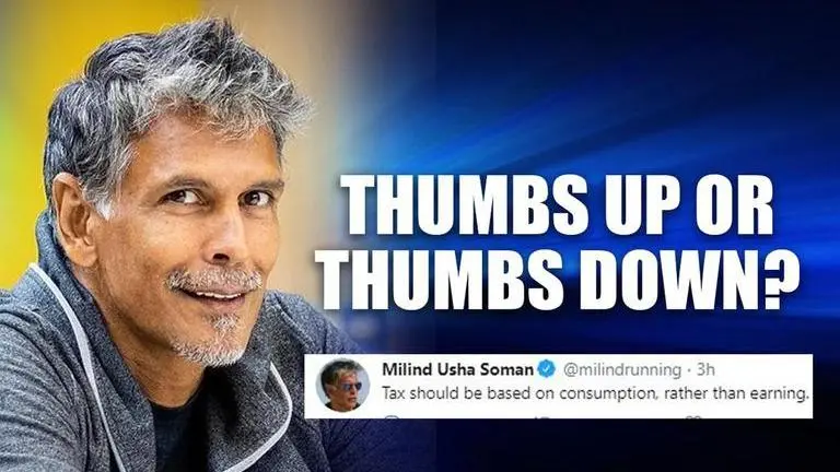 Tax should be based on consumption instead of earning, says Milind Soman; netizens debate Tax should be based on consumption instead of earning, says Milind Soman; netizens debate