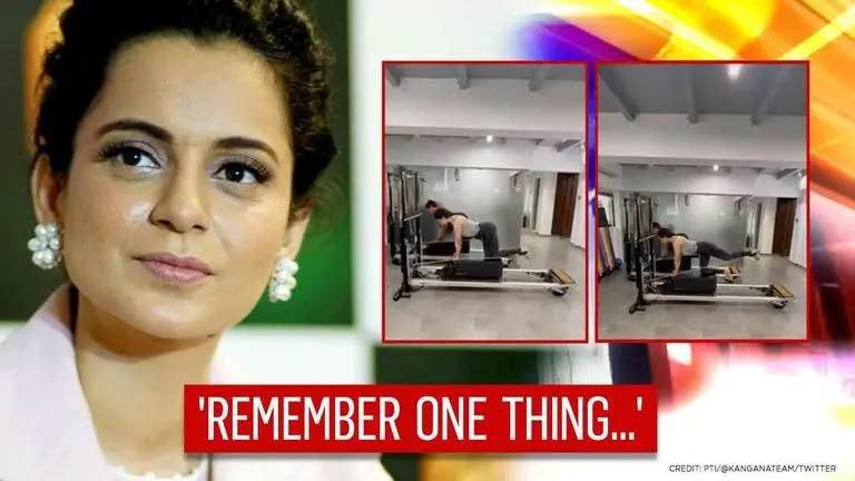 Kangana Ranaut motivates fans with workout video, urges to stay in good company Kangana Ranaut motivates fans with workout video, urges them to stay in good company