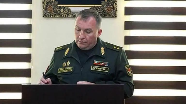 Belarus Defence Minister Viktor Khrenin strongly criticises deployment of military by West Belarus