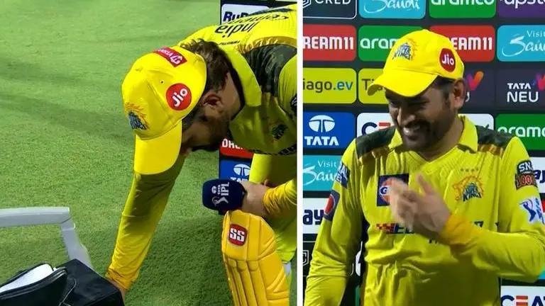 Deafening 'Dhoni, Dhoni' chants leave MS Dhoni unable to hear voice of Simon Doull; Watch