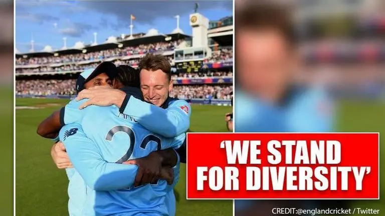 England cricket follows football teams; staunchly opposes racism with diverse picture England