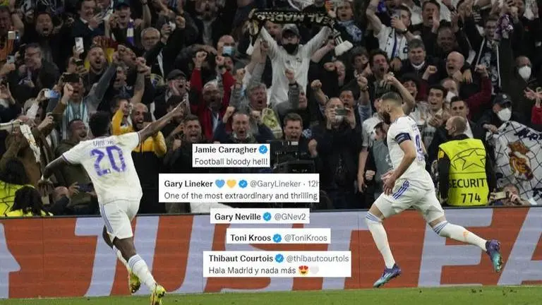Football world reacts after Real Madrid's epic comeback vs Man City to reach UCL final Real Madrid, Manchester City, Champions league, Real Madrid vs Manchester City, UCL, champions league final, real madrid vs liverpool