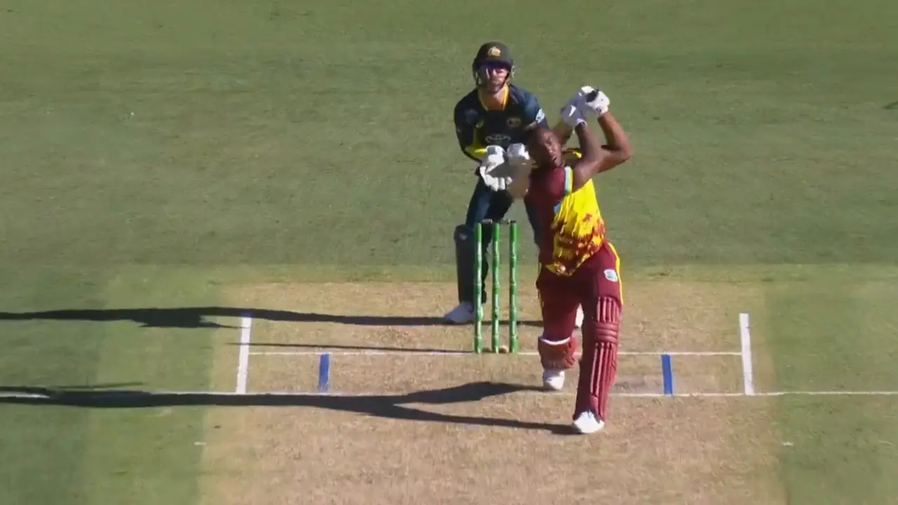 79/5 to 220/6: Andre Russell and Rutherford MASSACRE the Australian bowlers in record-breaking stand Andre Russell during AUS vs WI 3rd T20I