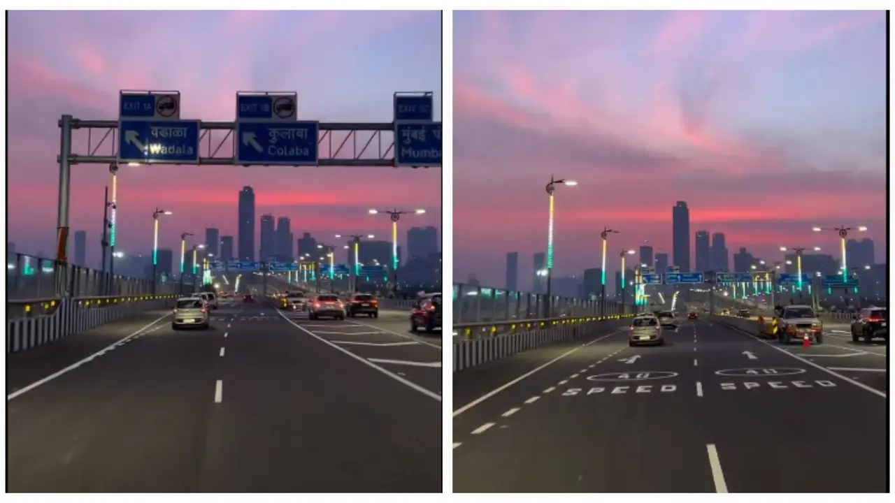 Viral Video: Mumbai Skyline's Scenic Beauty Captured From The Atal Setu Bridge Mumbai Skyline's Scenic Beauty Captured From Atal Setu Bridge