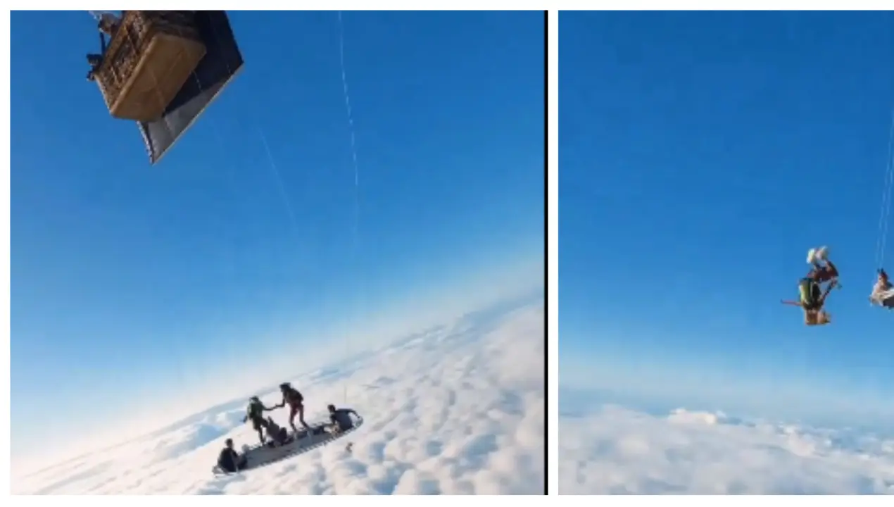 Viral Video: Thrilling Footage of Group Jumping On An Air Trampoline, Anand Mahindra Reacts Anand Mahindra Reacts to a Thrilling video of People Jumping on Air Trampoline