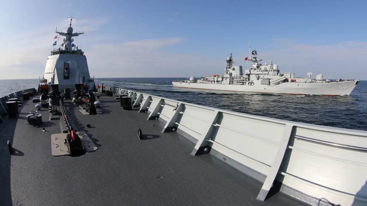 China's latest Type 055 Destroyer 'Zunyi' showcases dominance in South China Sea drills Chinese Navy Ship