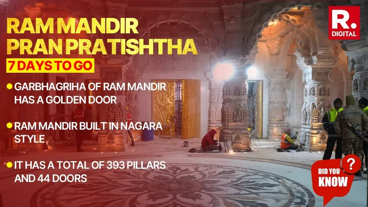 Ayodhya Ram Mandir: Trust Shares STUNNING Picture of 'Golden Door' Ahead of Pran Pratishtha golden door