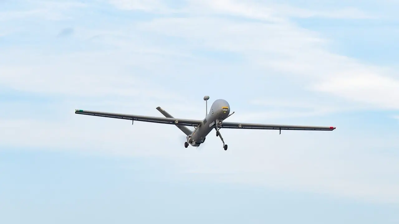 Indian Navy's Adani-Made Drishti 10 Drone Undertakes Maiden Flight in Boost to Maritime Surveillance Indian Navy's Adani Defence-Made Drishti 10 Drone