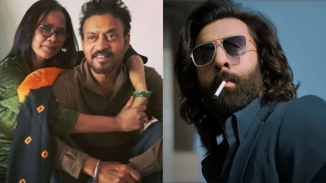 Late Irrfan Khan's Wife Sutapa Sikdar Takes A Dig At Ranbir Kapoor's Animal Sutapa with Irrfan (L), Ranbir in Animal (R)