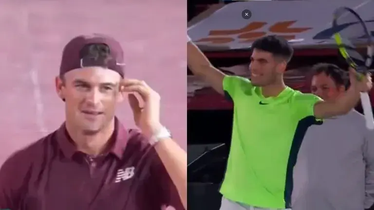 Carlos Alcaraz hits a stunning shot at an intense exhibition clash, Tommy Paul left stunned - WATCH Carlos Alcaraz and Tommy Paul