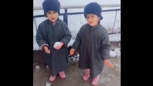 Viral: Cute Video Of Little Twin Sister Reporting On Snowfall In ...