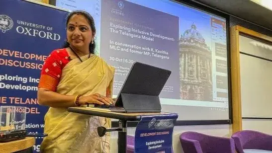 Kavitha R K Kavitha hails 'T'gana model' at Oxford | Republic World