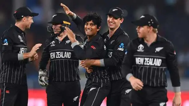 New Zealand vs Afghanistan, Live Streaming: How to watch NZ vs AFG WC match live in India, UK & US Rachin Ravindra celebrates a wicket