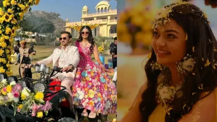 Cheeni Kum child actor Swini Khara’s grand entry with her fiance from haldi ceremony goes viral Swini Khara’s Haldi