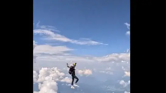 Defying Gravity: Professional skydiver's sky walking video goes viral – Watch Professional skydiver's sky walking video goes viral
