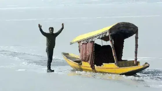 Dal Lake Freezes As 'Chillai Kallan' Brings Intense Cold To Kashmir