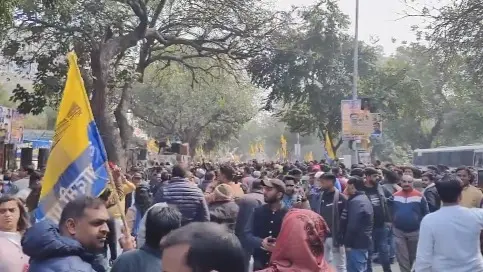 AAP protests against BJP in Delhi