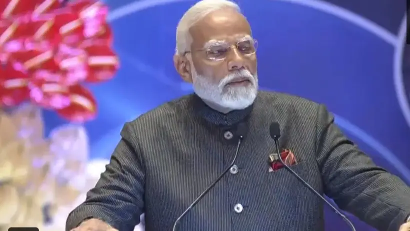 Prime Minister Narendra Modi addresses the gathering at India’s largest and first-of-its-kind mobility exhibition-Bharat Mobility Global Expo 2024 at Bharat Mandapam in New Delhi.