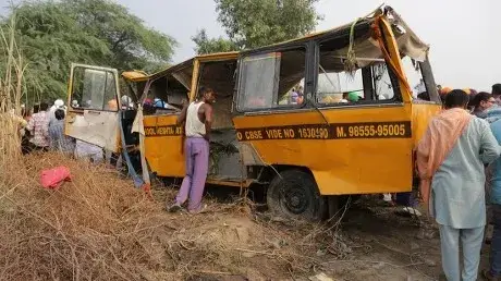 Narrow Escape For 40 students As School Bus Stucked at Level Crossing ...