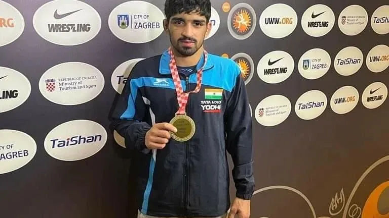 Wrestler Aman Sehrawat overcomes Chinese opponent to win gold at Zagreb ...