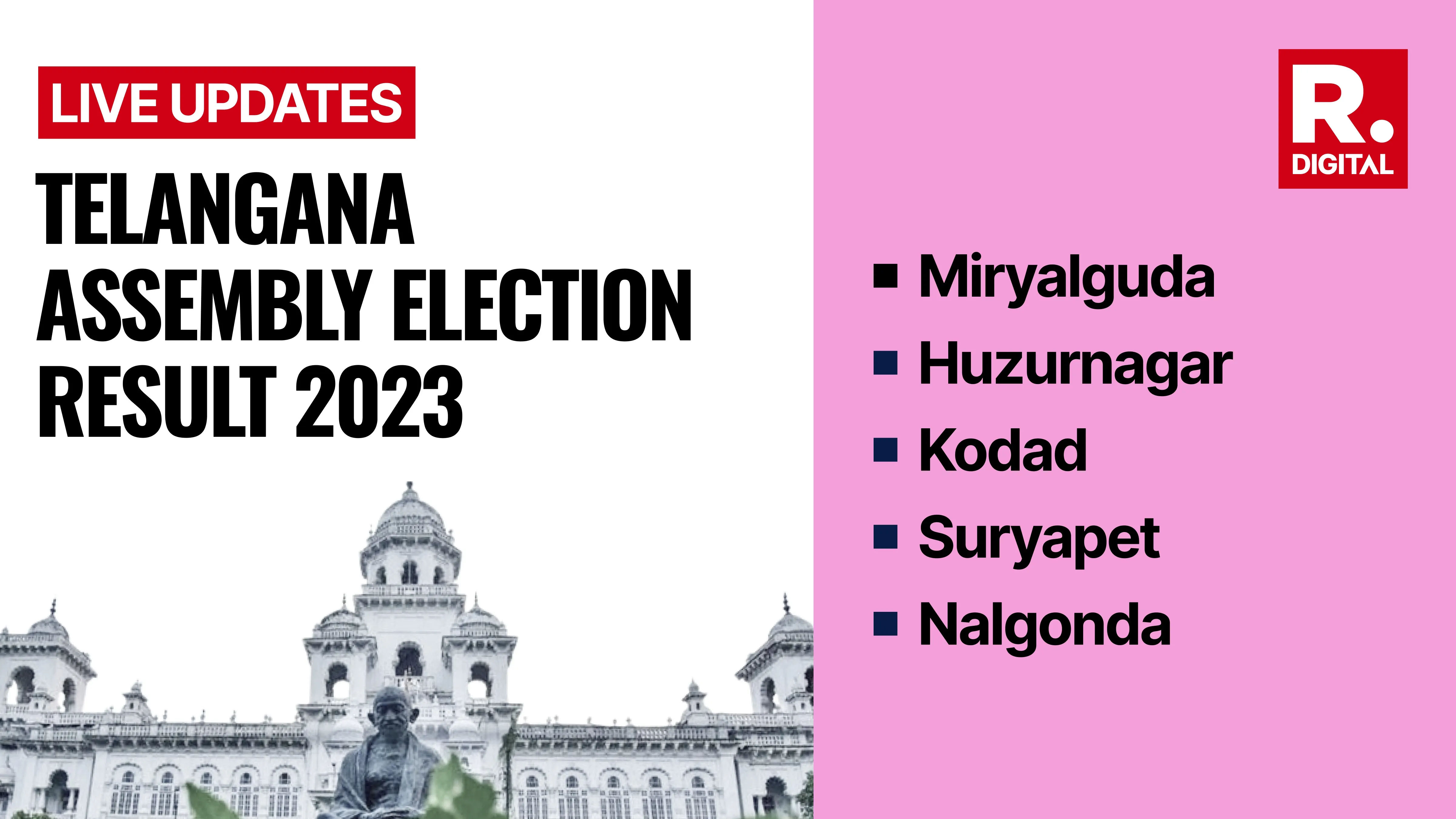 Miryalguda, Huzurnagar, Kodad, Suryapet, Nalgonda Election Results 2023
