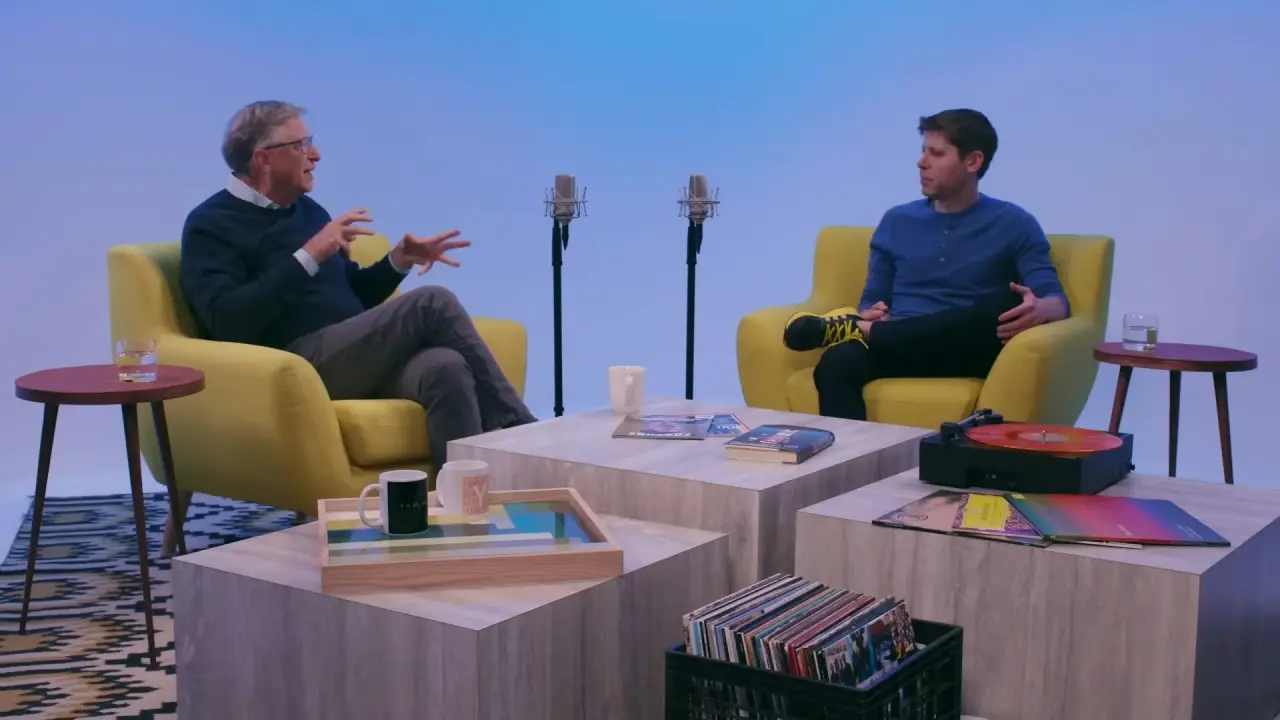 Sam Altman expresses concerns on high AI penetration rate Sam Altman with Bill Gates in Unconfuse Me podcast