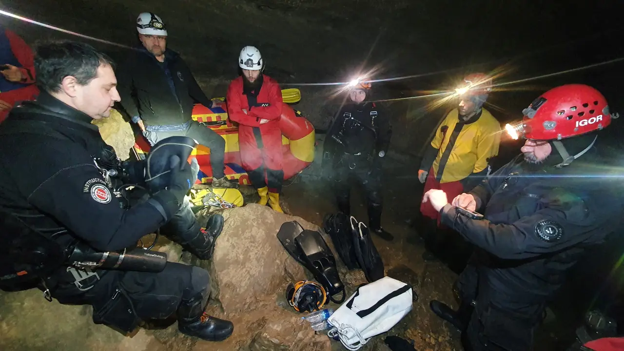Slovenian rescuers free five trapped deep inside flooded cave.