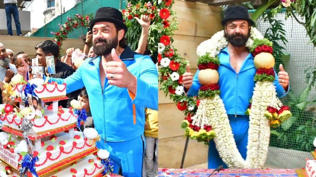 Bobby Deol Turns 55: Garland-Clad Actor Cuts Animal Theme Cake With Paps In Grand Celebration Bobby Deol