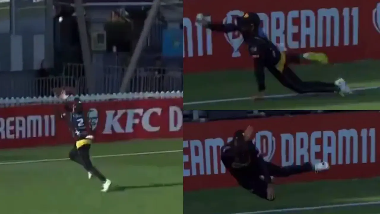 'Best catch in the history of cricket': Fielders combine to pull off miraculous catch in Super Smash Miraculous catch during Super Smash