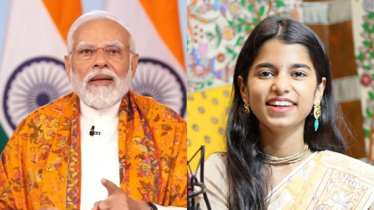 PM Modi Praises Singer Maithili Thakur for Her Emotional Song on 'Maa Shabri' PM Modi (L) Praises Bihar-based singer Maithili Thakur (R)