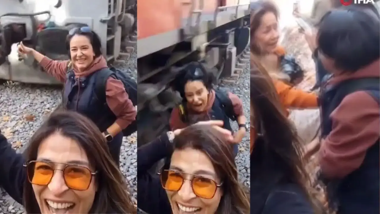 Near-track selfie mishap caught on camera: Woman in Turkey survives train collision | Watch Turkey woman hit by train