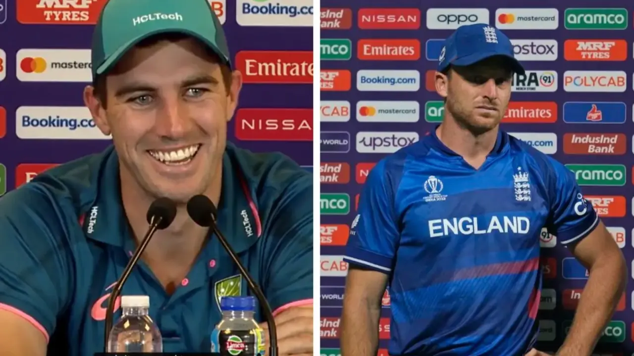 ODI World Cup: Internet is loving Pat Cummins' 'sad' reply to England's crushing defeat to Sri Lanka Pat Cummins and Jos Buttler