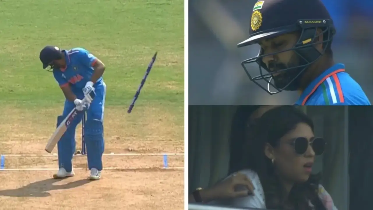 IND vs SL: Rohit Sharma gets out in 2 balls in first World Cup match in Mumbai, wife Ritika stunned Rohit Sharma gets out in Wankhede Stadium