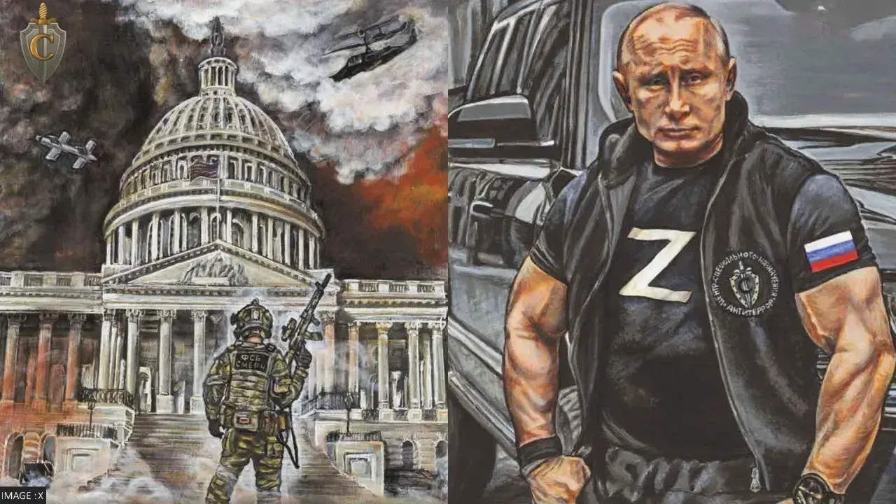 Russian calendar featuring beefed up Putin leading FSB soldiers to Capitol Hill stirs the storm