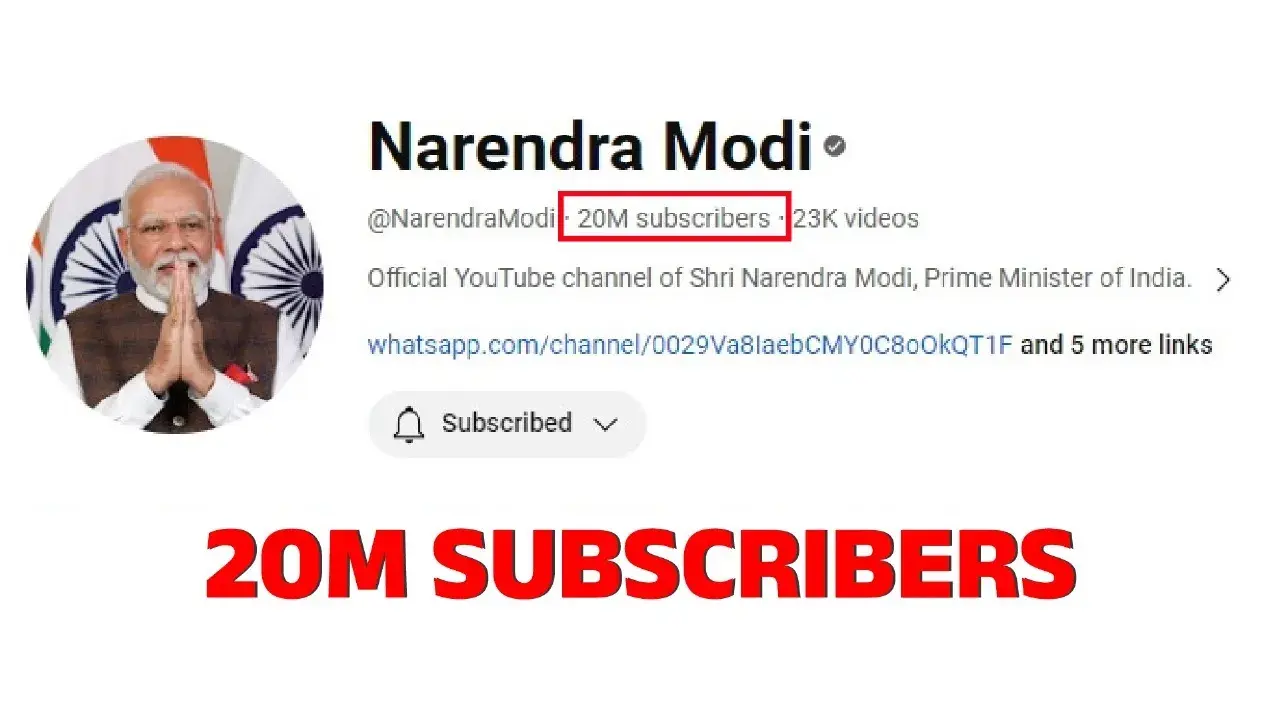 Modi magic: PM clocks 2 crore YouTube subscribers, first world leader to hit milestone Modi magic: PM clocks 2 crore YouTube subscribers, first world leader to hit milestone