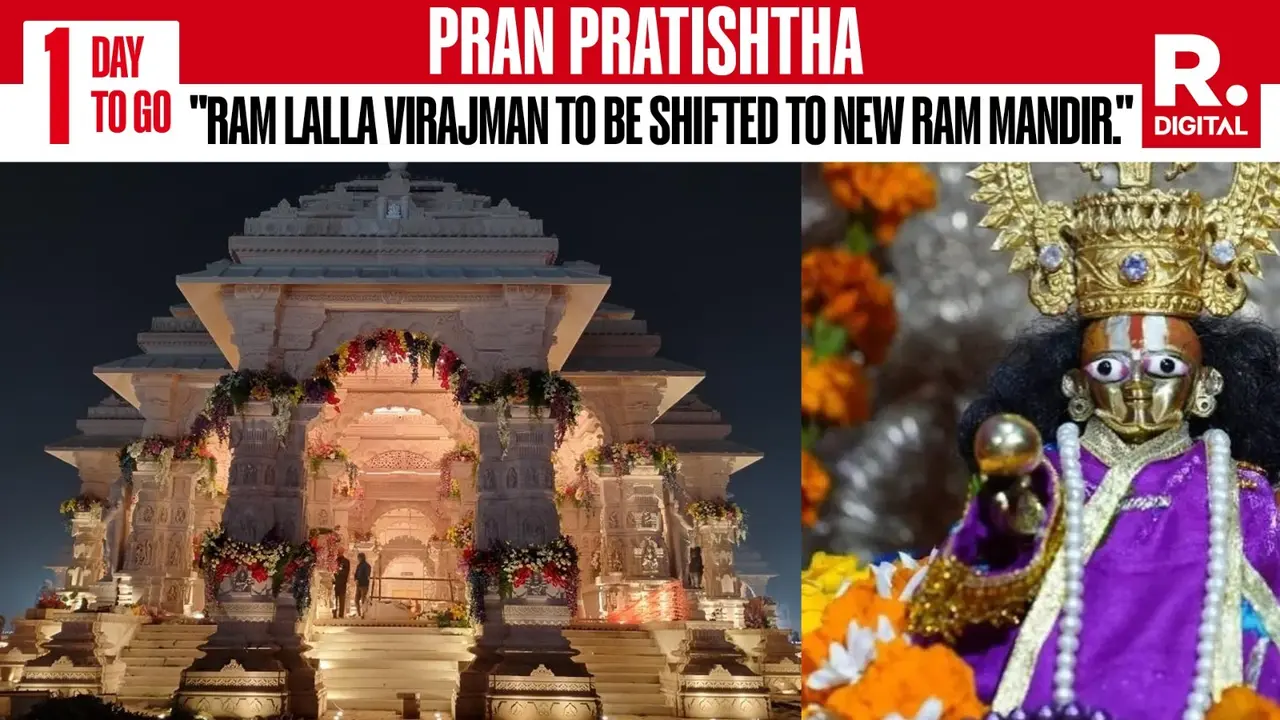 Ram Lalla Virajman Idol, Along with Brothers & Hanuman, to be Shifted to Grand Ram Mandir Today Ram Lalla Virajman to be shifted to new Ram Mandir.