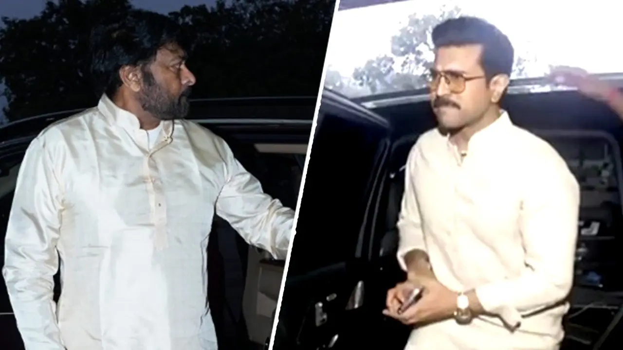 A file photo of Ram Charan and Chiranjeevi