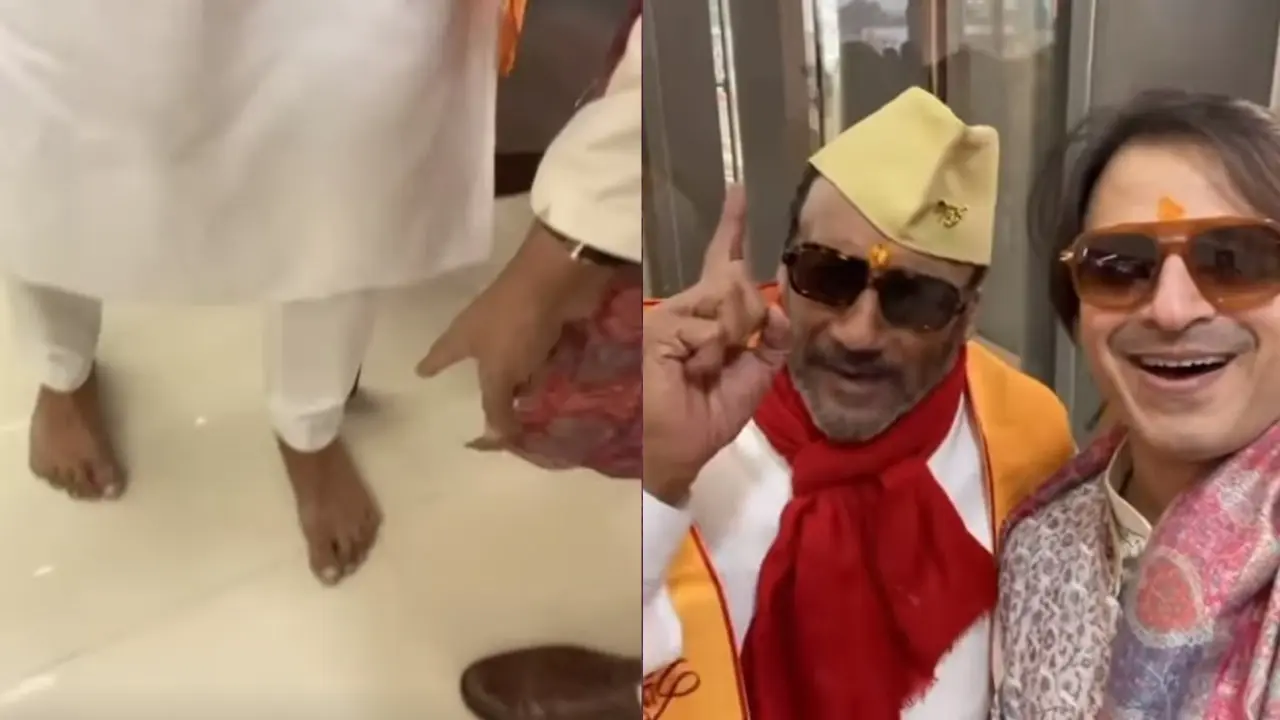 Vivek Oberoi Reveals Jackie Shroff Arrived At Ram Mandir Pran Pratishtha Ceremony Barefoot Vivek Oberoi with Jackie Shroff