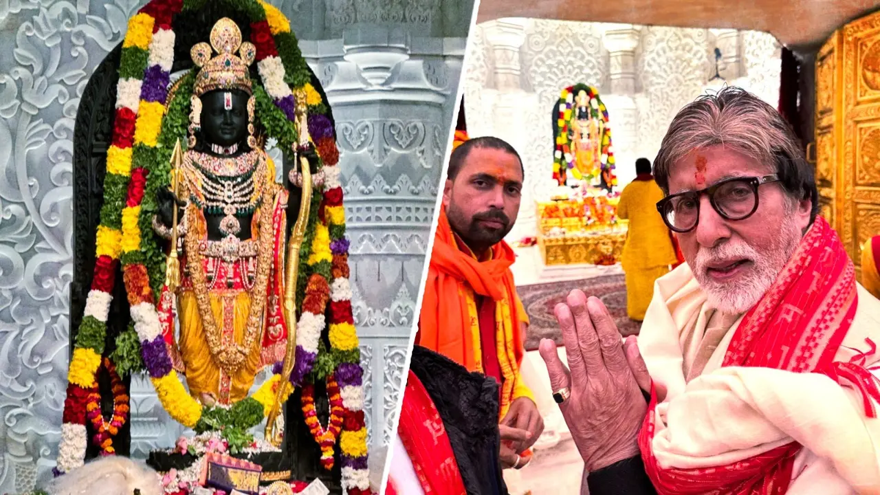 Amitabh Bachchan Returns From Ayodhya Ram Mandir, Shares Unseen Photos From His Visit Amitabh Bachchan with Ram Lalla idol