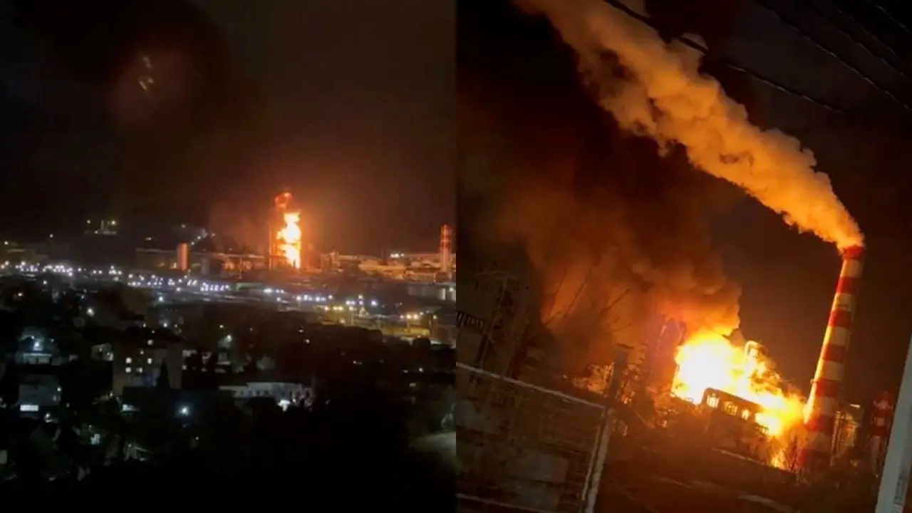 Oil Refinery In Southern Russia Ablaze: Officials Oil refinery in southern Russia ablaze