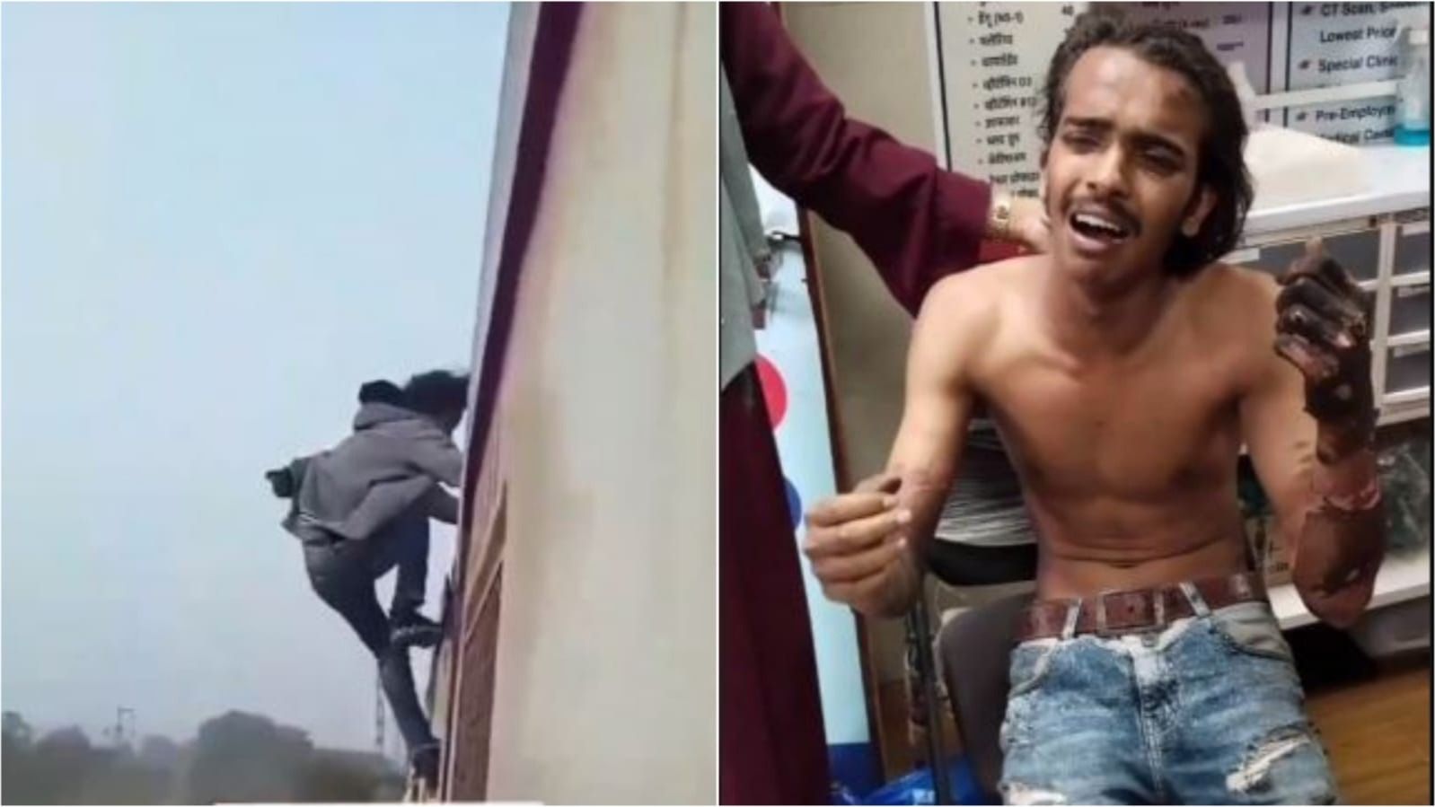 Boy Attempts Risky Stunt On Moving Train Roof Goes Wrong Gets Electrocuted Burned Video 6921