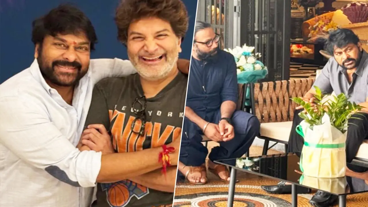 Sandeep Reddy Vanga, Trivikram Srinivas Meet Padma Vibhushan Awardee Chiranjeevi To Congratulate Him Chiranjeevi