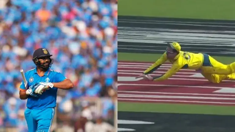 Travis Head takes a blinder to dismiss Rohit Sharma during IND vs AUS World Cup final - WATCH Rohit Sharma gets out for 47