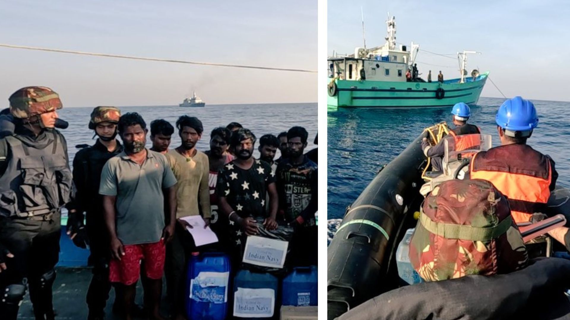 Indian Navy Ship Sunayna Rescues Stranded Fishing Boat Along with 11 ...