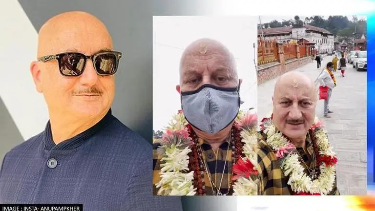 Anupam Kher visits Pashupatinath Temple ahead of 'Uunchai' shoot, prays for 'good health' Anupam Kher, Pashupatinath Temple, Kathmandu, Nepal, Uunchai, Sooraj Barjatya